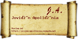 Jovián Apollónia névjegykártya